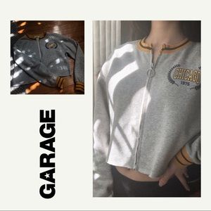 garage cropped varsity jacket